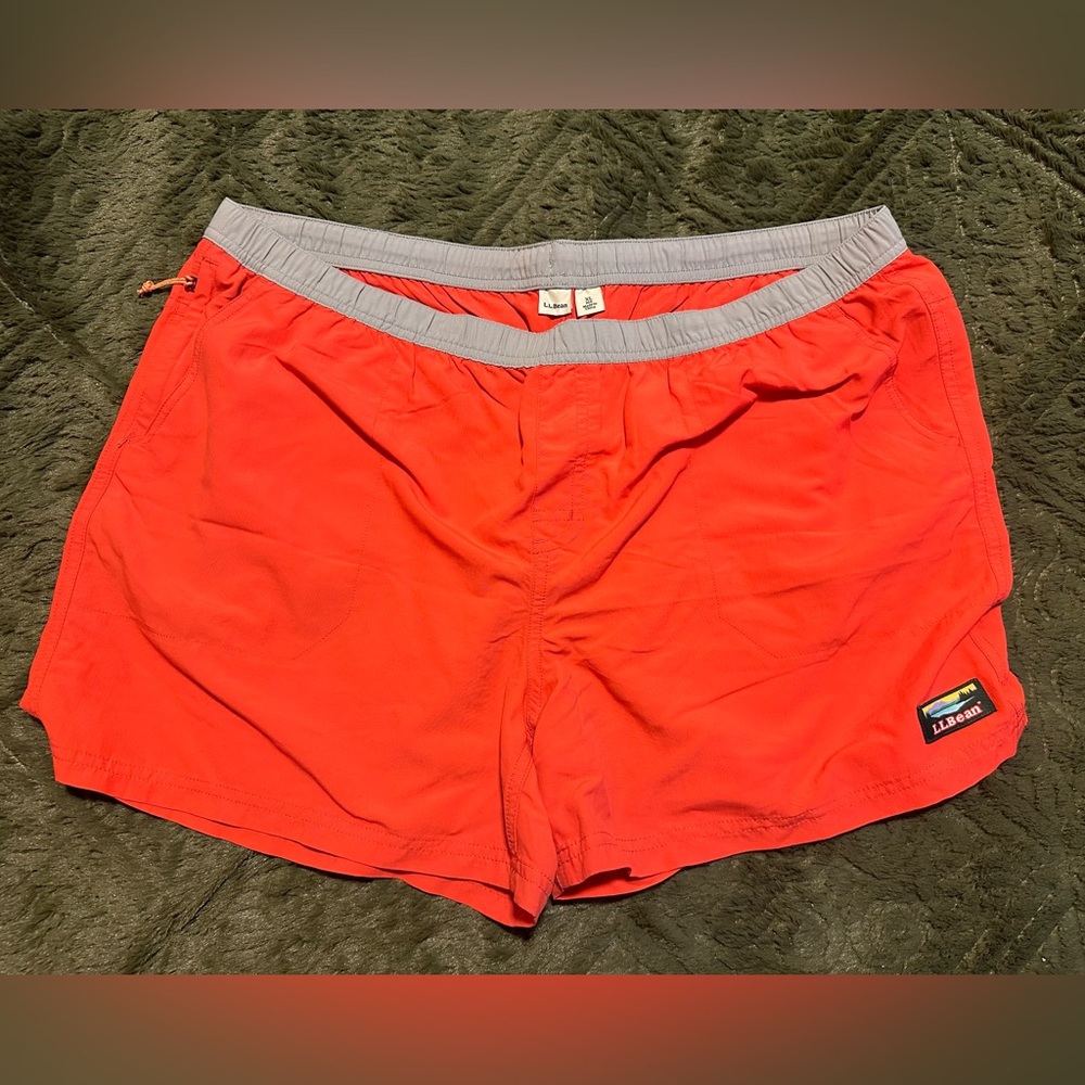 NWOT L.L. Bean Coral Shorts with Light Gray Accents